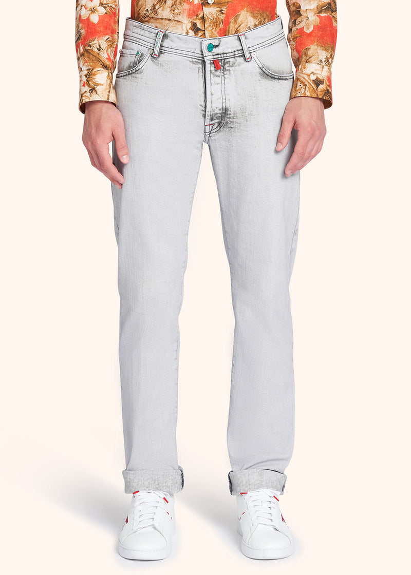 Kiton ice trousers for man, in cotton 2