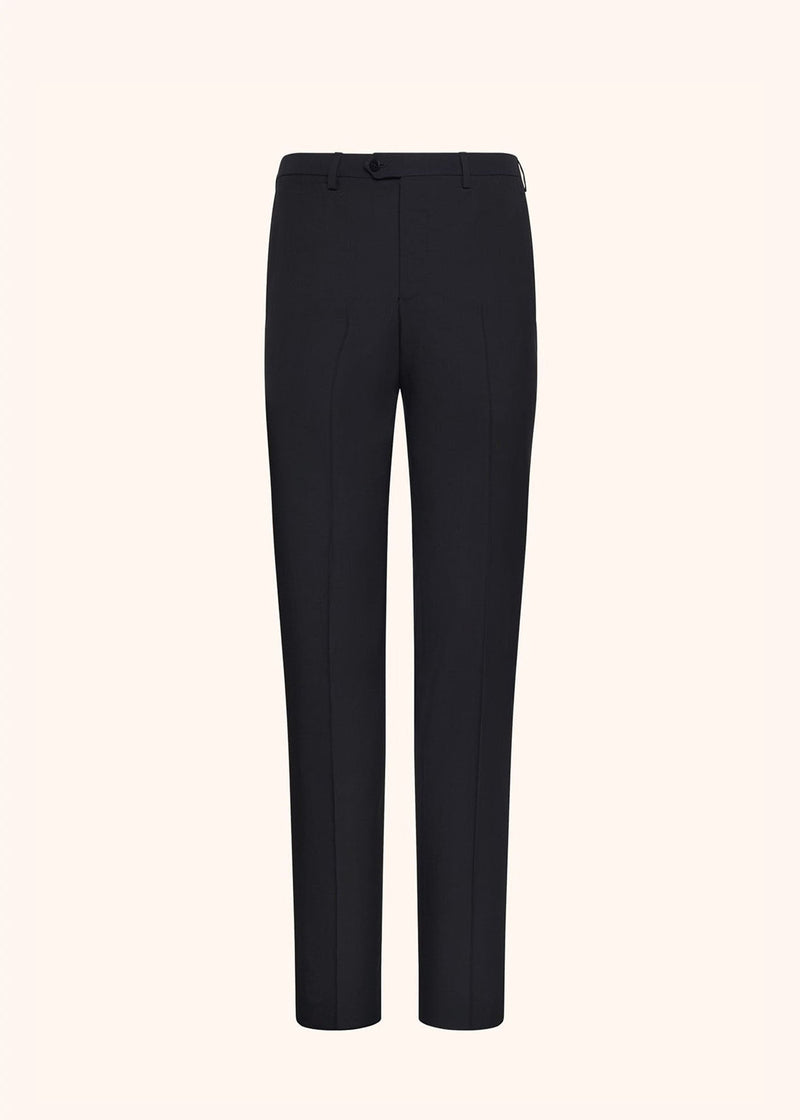 Kiton navy blue trousers for man, in wool