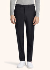 Kiton navy blue trousers for man, in wool 2