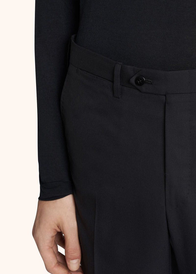 Kiton black trousers for man, in wool 4