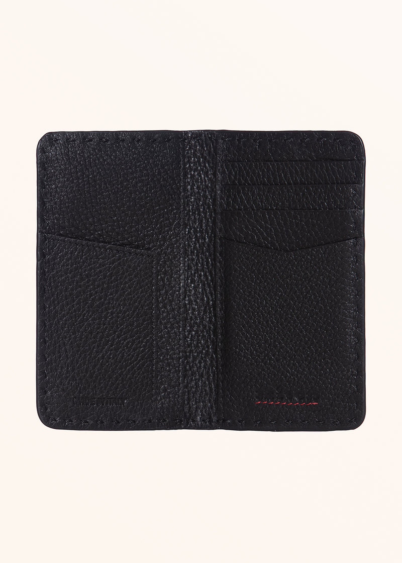 Kiton black wallet for man, in deerskin 3