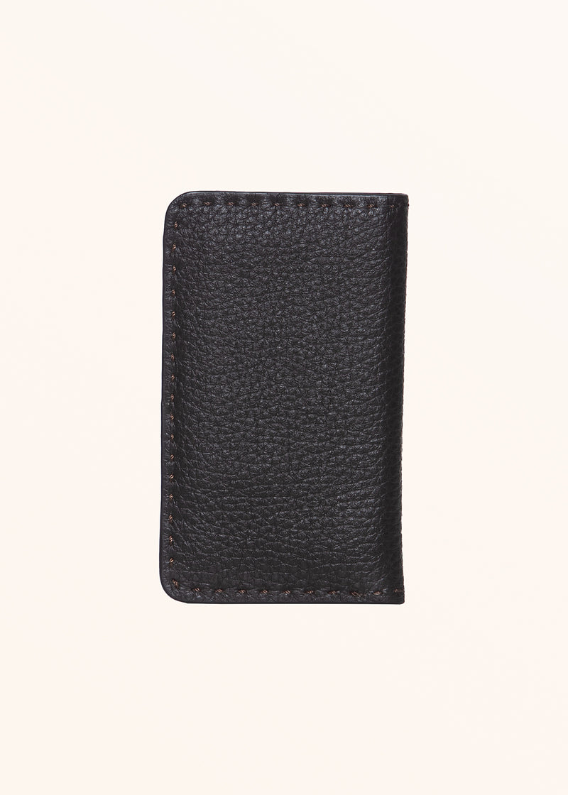 Kiton dark brown wallet for man, in deerskin 2