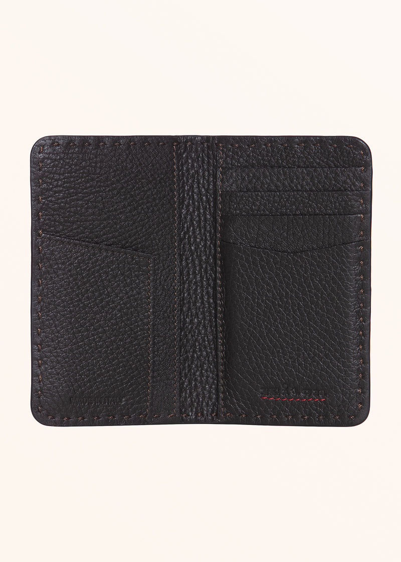 Kiton dark brown wallet for man, in deerskin 3