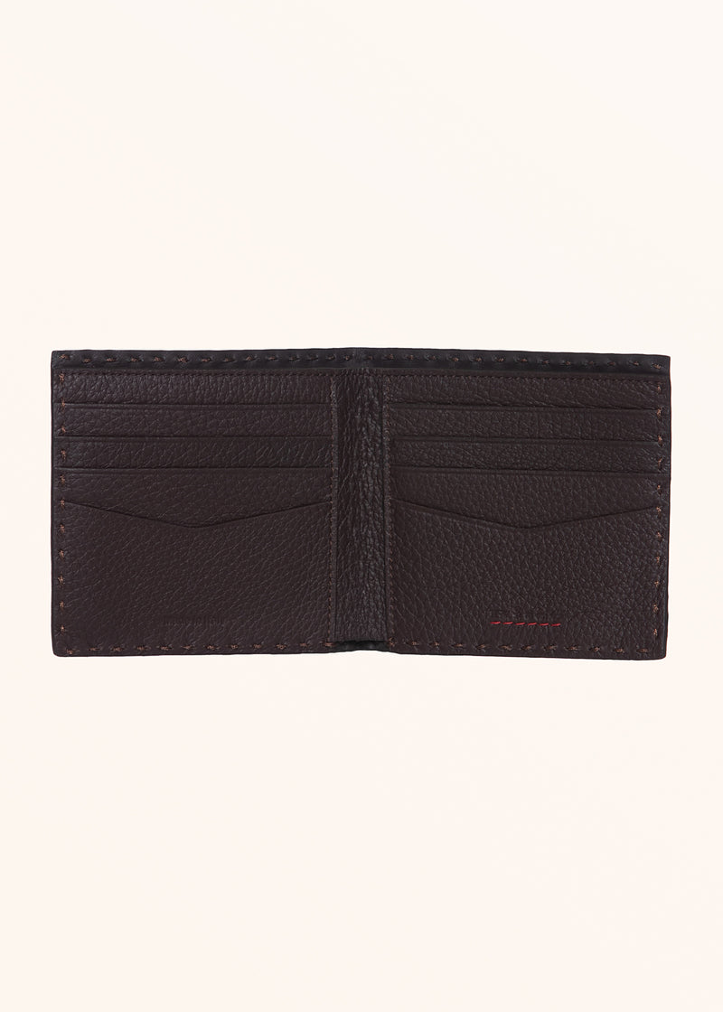 Kiton dark brown wallet for man, in deerskin 3