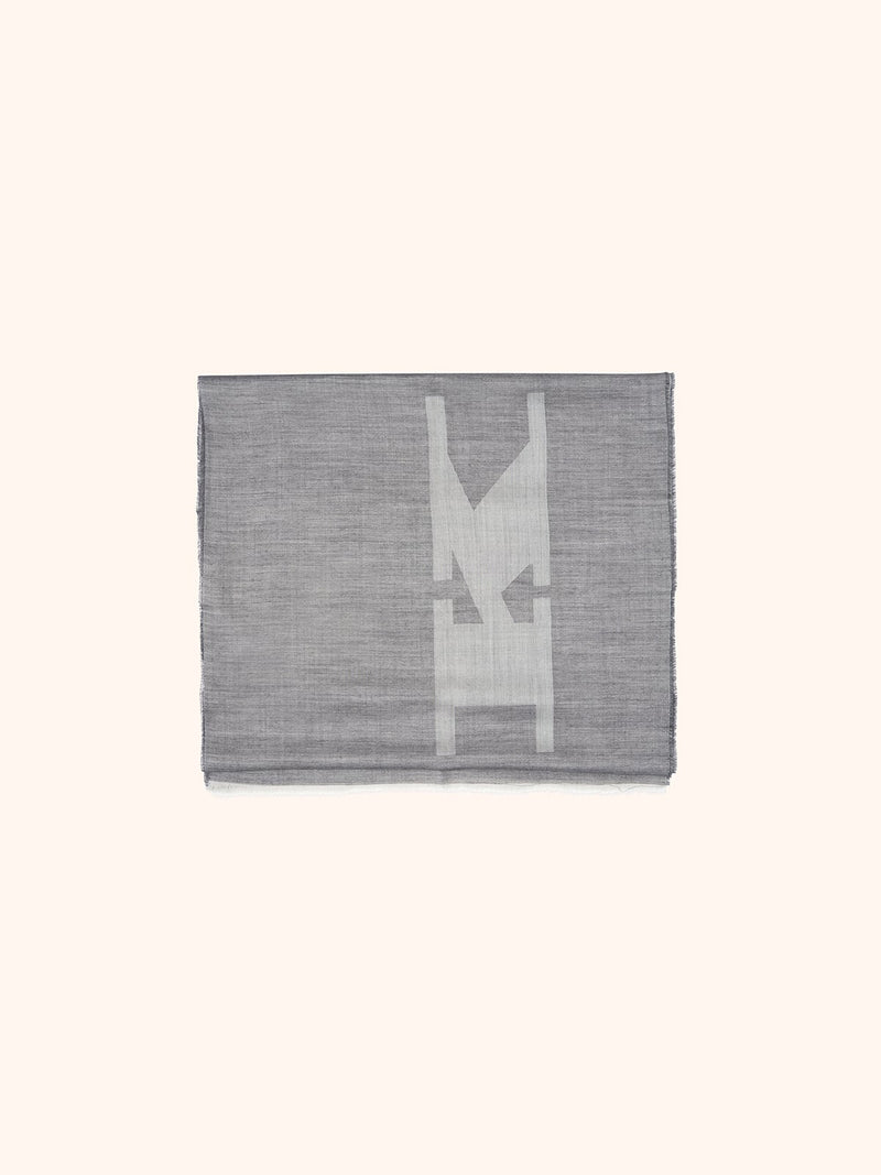 Kiton light grey scarf for man, in wool