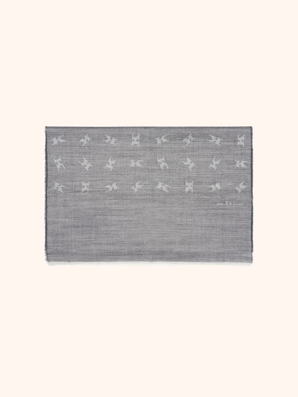 Kiton light grey scarf for man, in wool