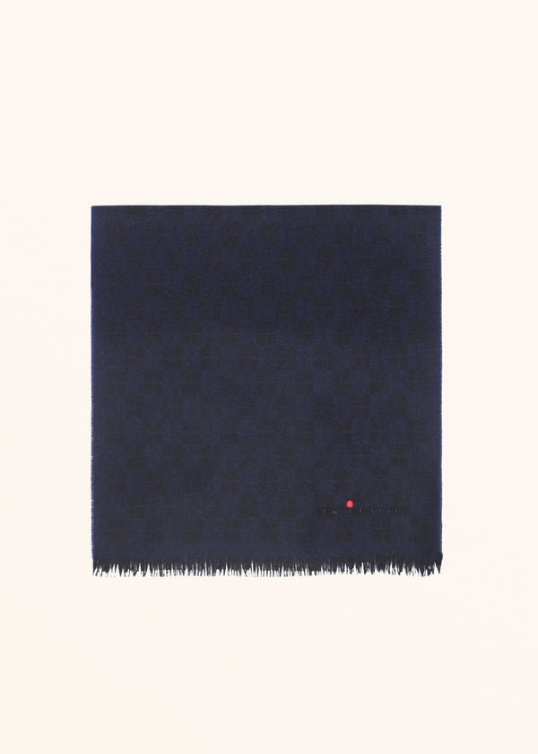 Kiton blue scarf for man, in cashmere