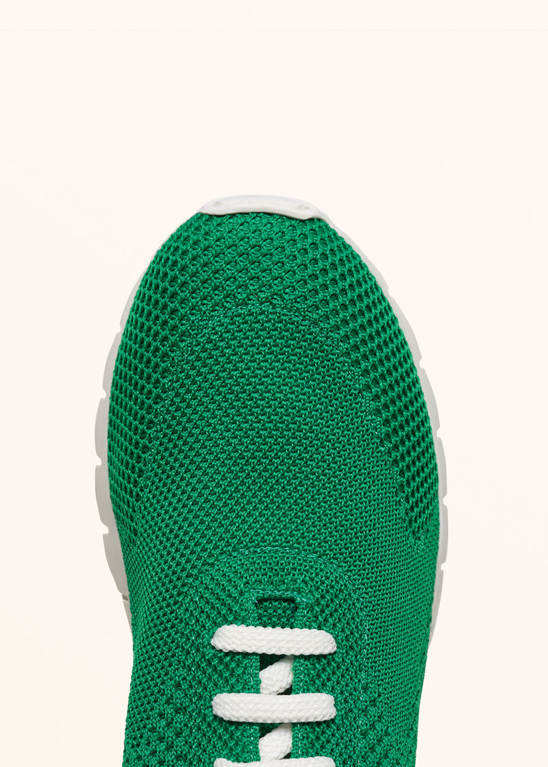 Open Skate Calfskin And Fabric Sneaker for Man in White/green