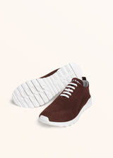Kiton dark brown shoes for man, in cotton 3