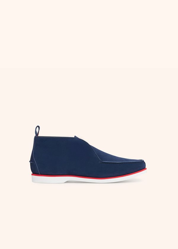 Kiton royal blue ankle shoes for man, in calfskin