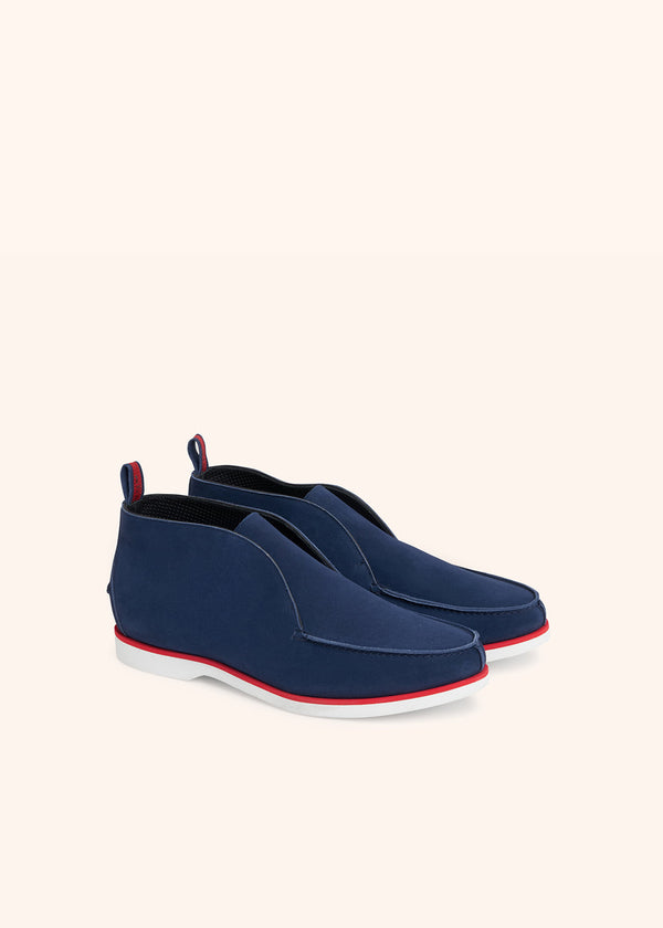 Kiton royal blue ankle shoes for man, in calfskin 2
