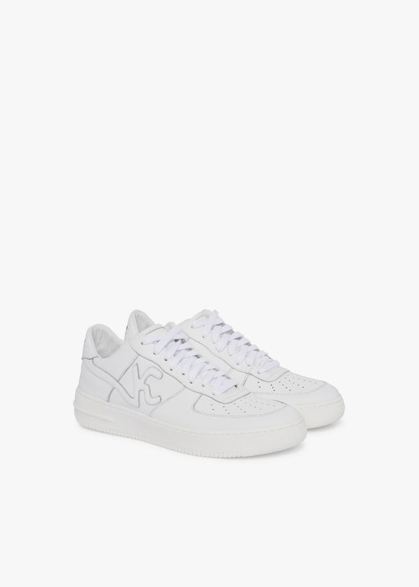 KNT white sneakers shoes, in calfskin 2
