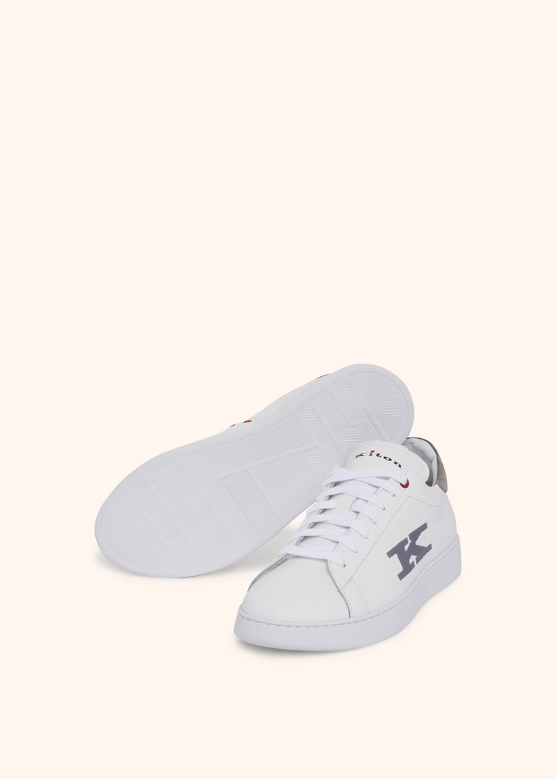 Kiton white/lead sneakers shoes for man, in calfskin 3