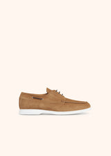 Kiton light brown shoes for man, in goatskin