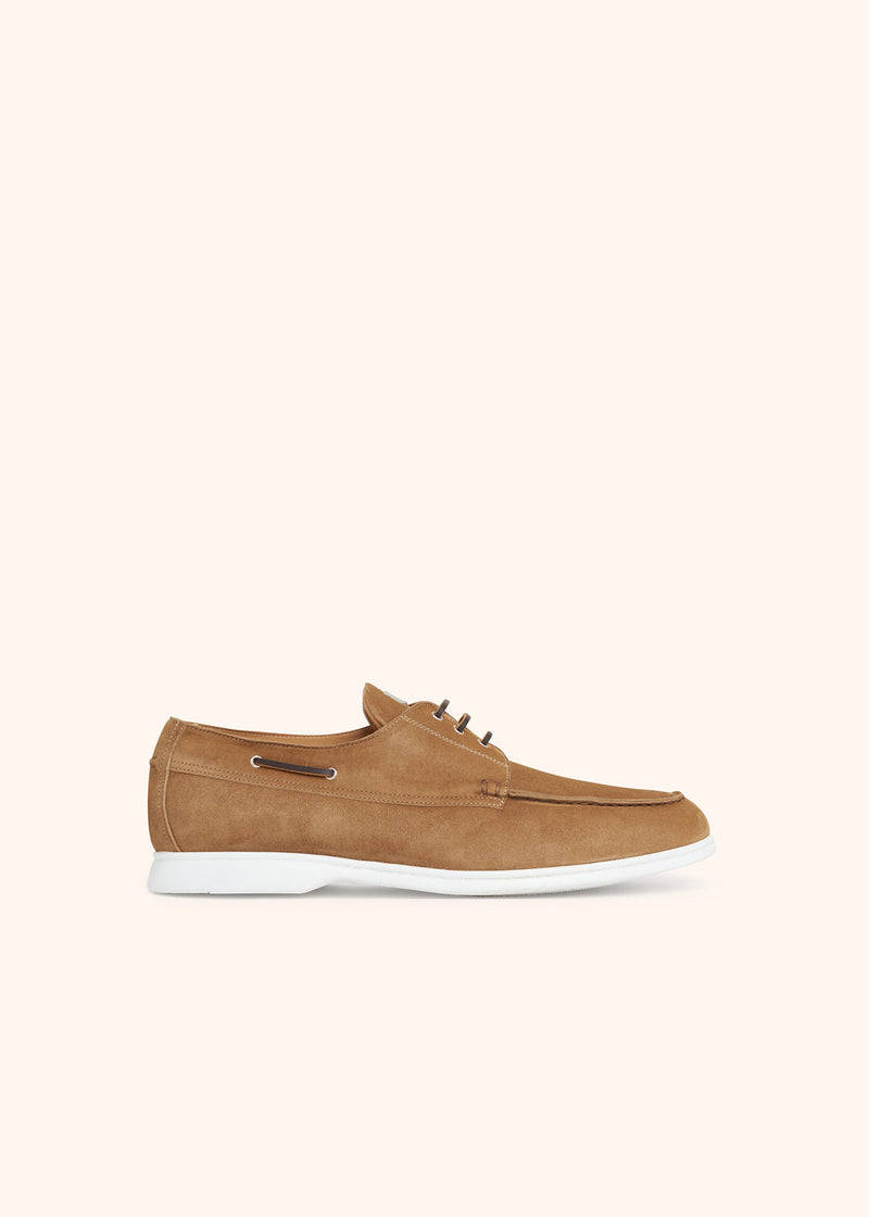 Kiton light brown shoes for man, in goatskin