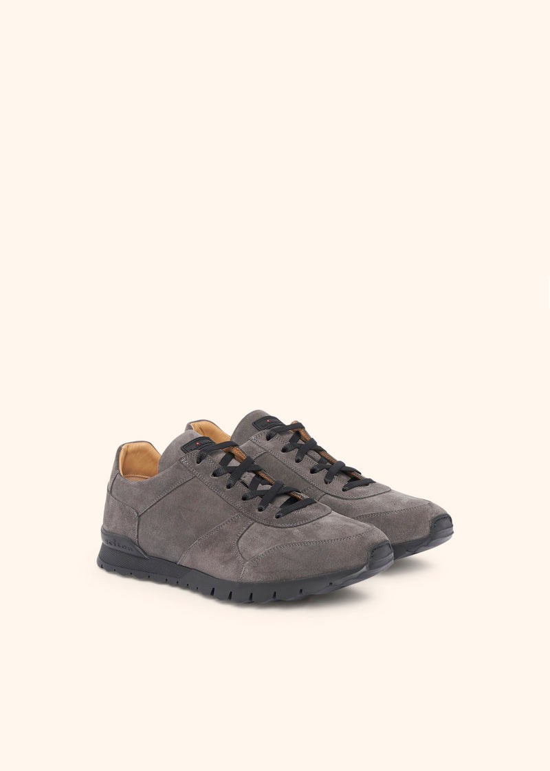 Kiton anthracite grey shoes for man, in calfskin 2