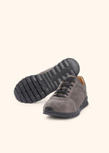 Kiton anthracite grey shoes for man, in calfskin 3