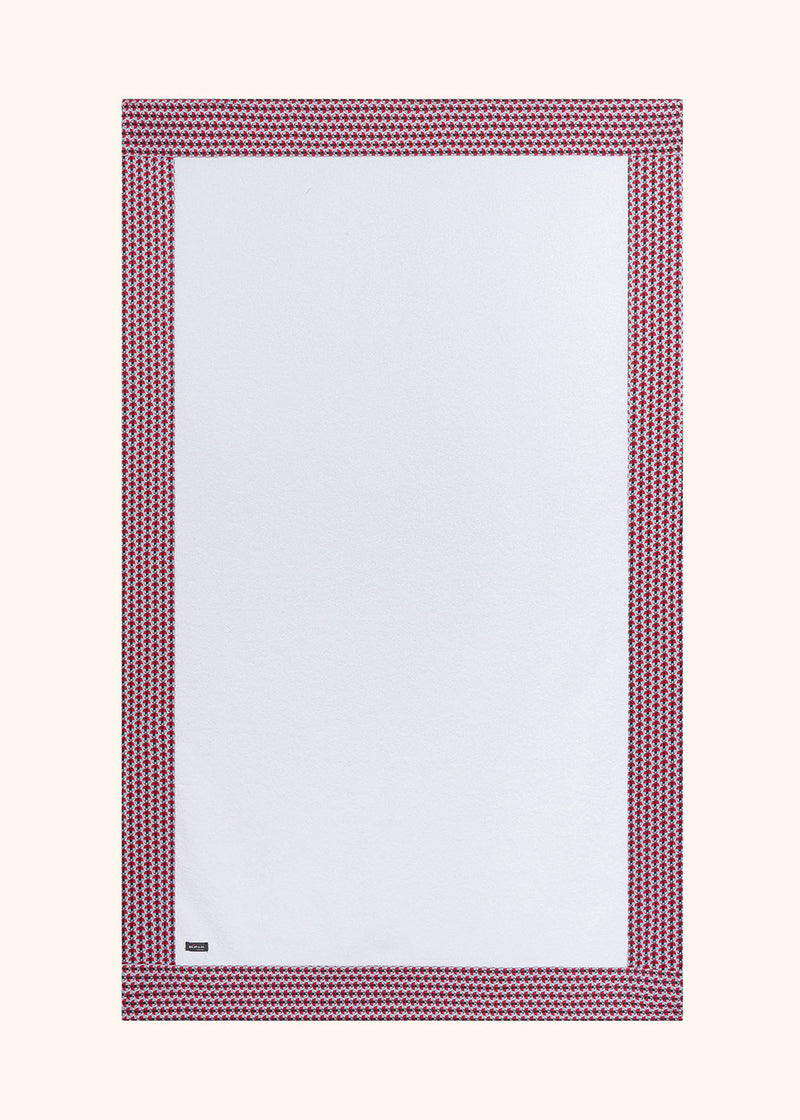 Kiton red/white beach towel for man, in cotton 2