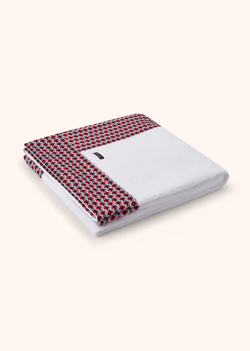 Kiton red/white beach towel for man, in cotton 3