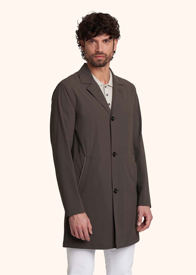 Meget lejesoldat Lull Brown coat for man, in polyamide/nylon – Kiton Europe