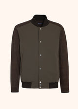 Kiton brown blouson for man, in polyamide/nylon