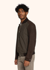 Kiton brown blouson for man, in polyamide/nylon 2