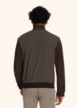 Kiton brown blouson for man, in polyamide/nylon 3