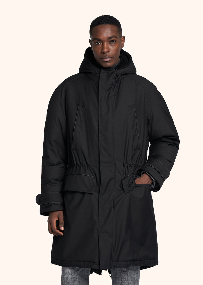 Kiton black outdoor jacket for man, in polyester 2