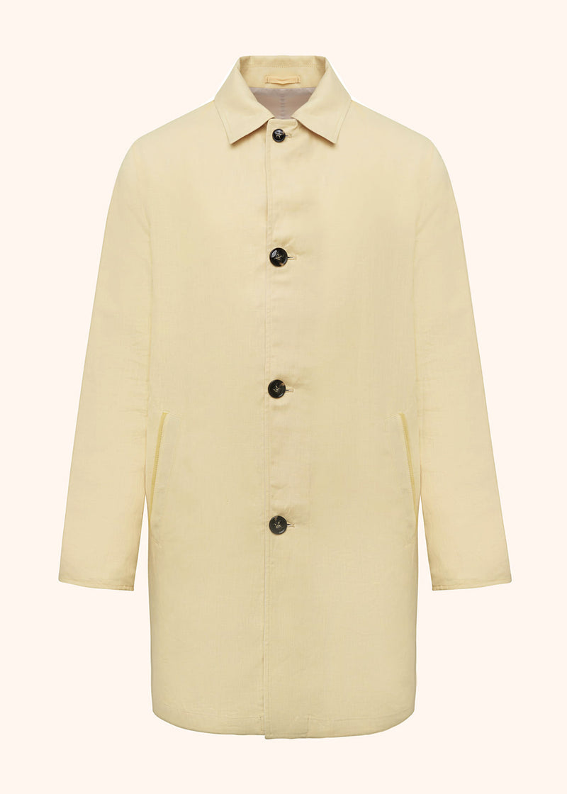 Kiton yellow coat for man, in linen