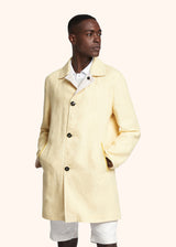 Kiton yellow coat for man, in linen 2