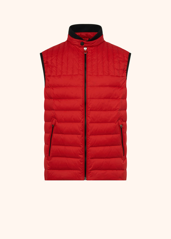 Kiton red vest for man, in polyamide/nylon