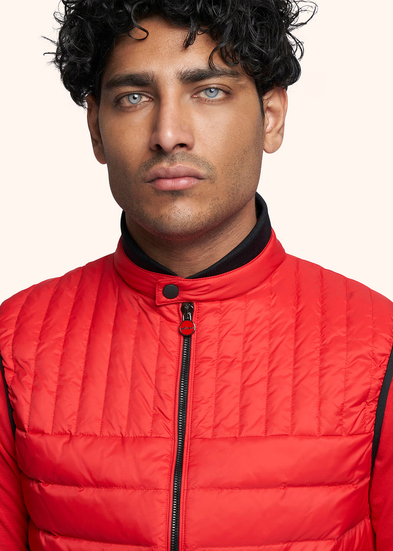 Kiton red vest for man, in polyamide/nylon 4